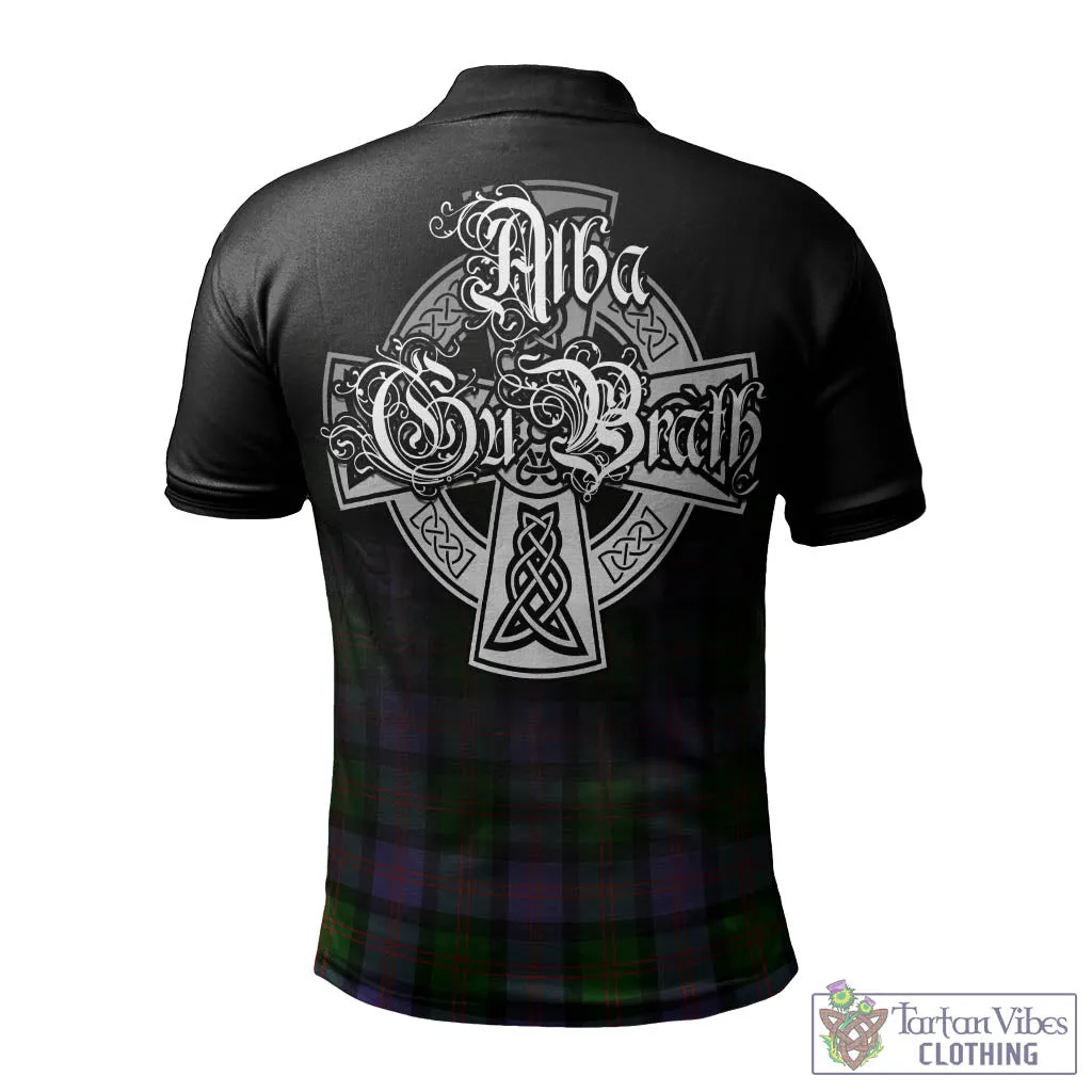 Blair Modern Tartan Polo Shirt Featuring Alba Gu Brath Family Crest Celtic Inspired