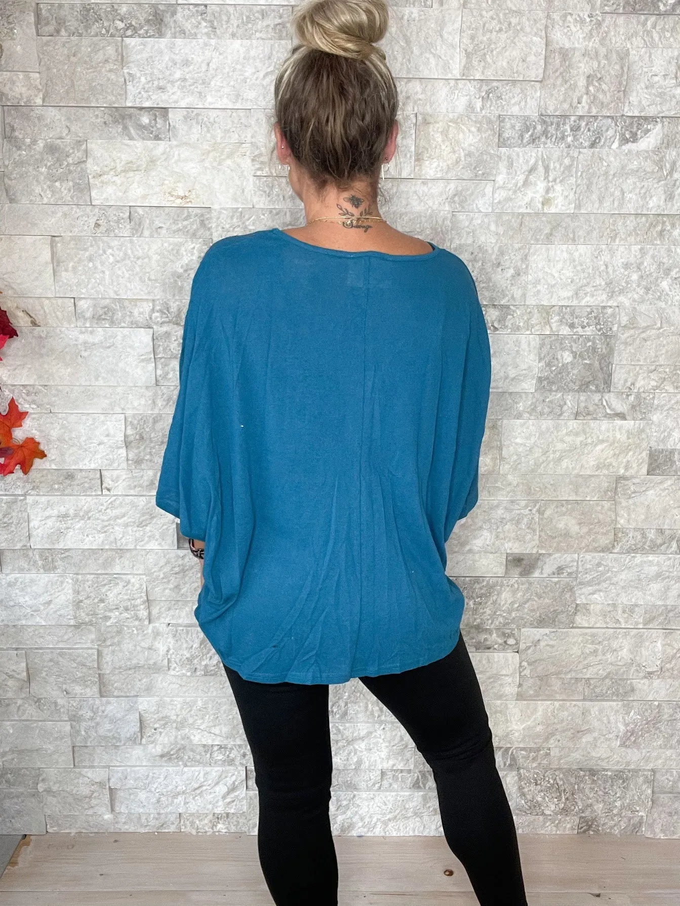 Bloom Again Top in Teal (S-L)