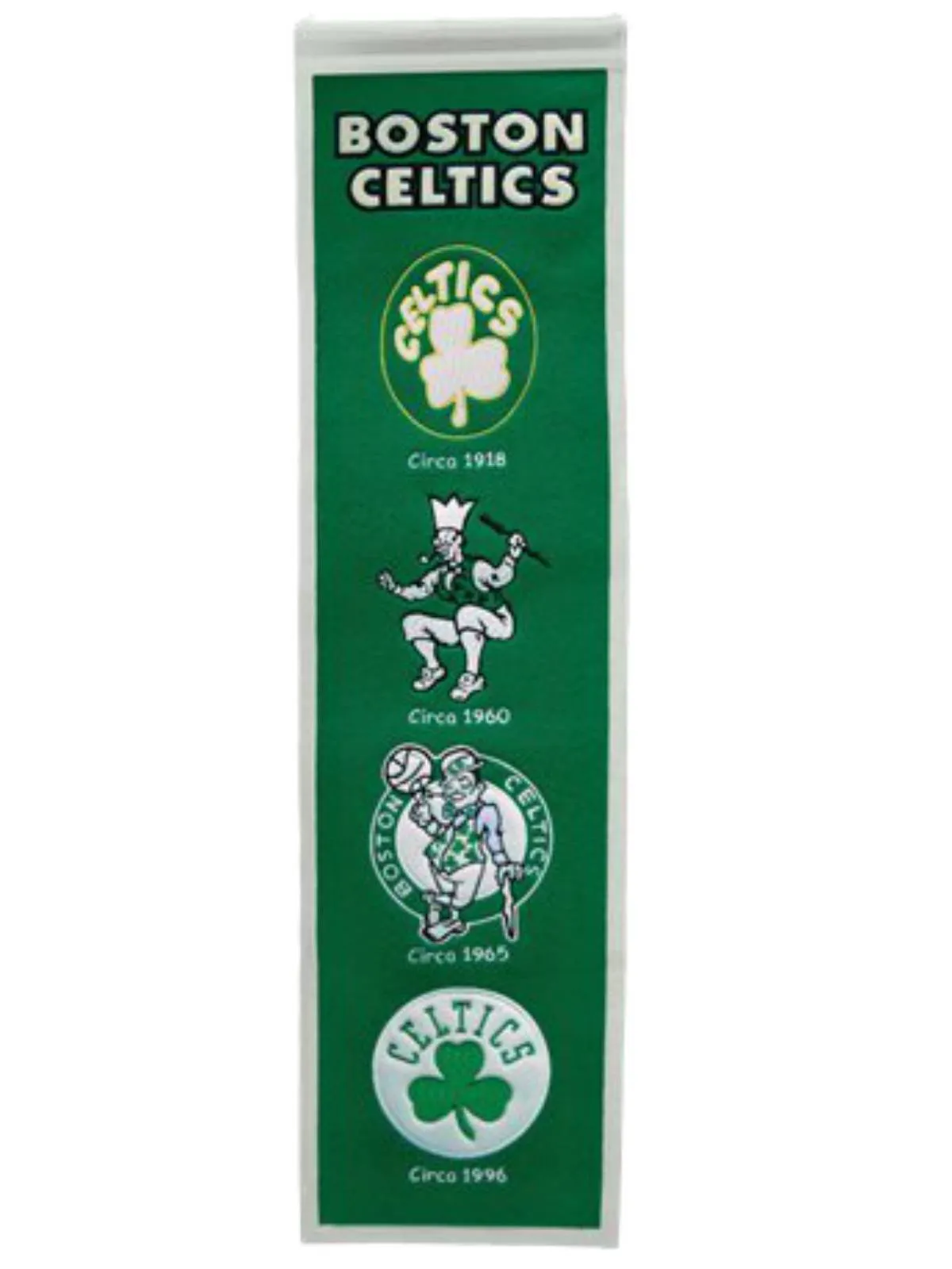 Boston Celtics Winning Streak Past Mascots Wool Heritage Banner (8"x32")