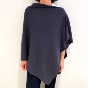 Brand New Scottish Blue Slate Cashmere Poncho One Size