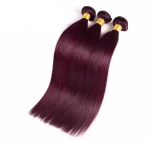 Brazilian 99 Hair Bundles 9A Unprocessed Wine Red Straight Human Hair Weave Burgundy Deals