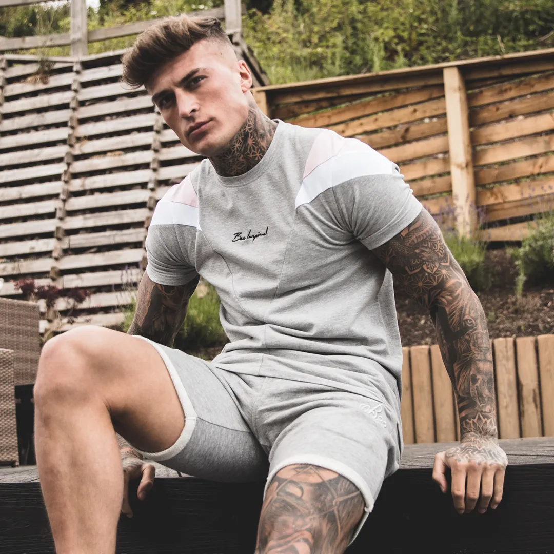 Brock Tee - Grey/White/Pink