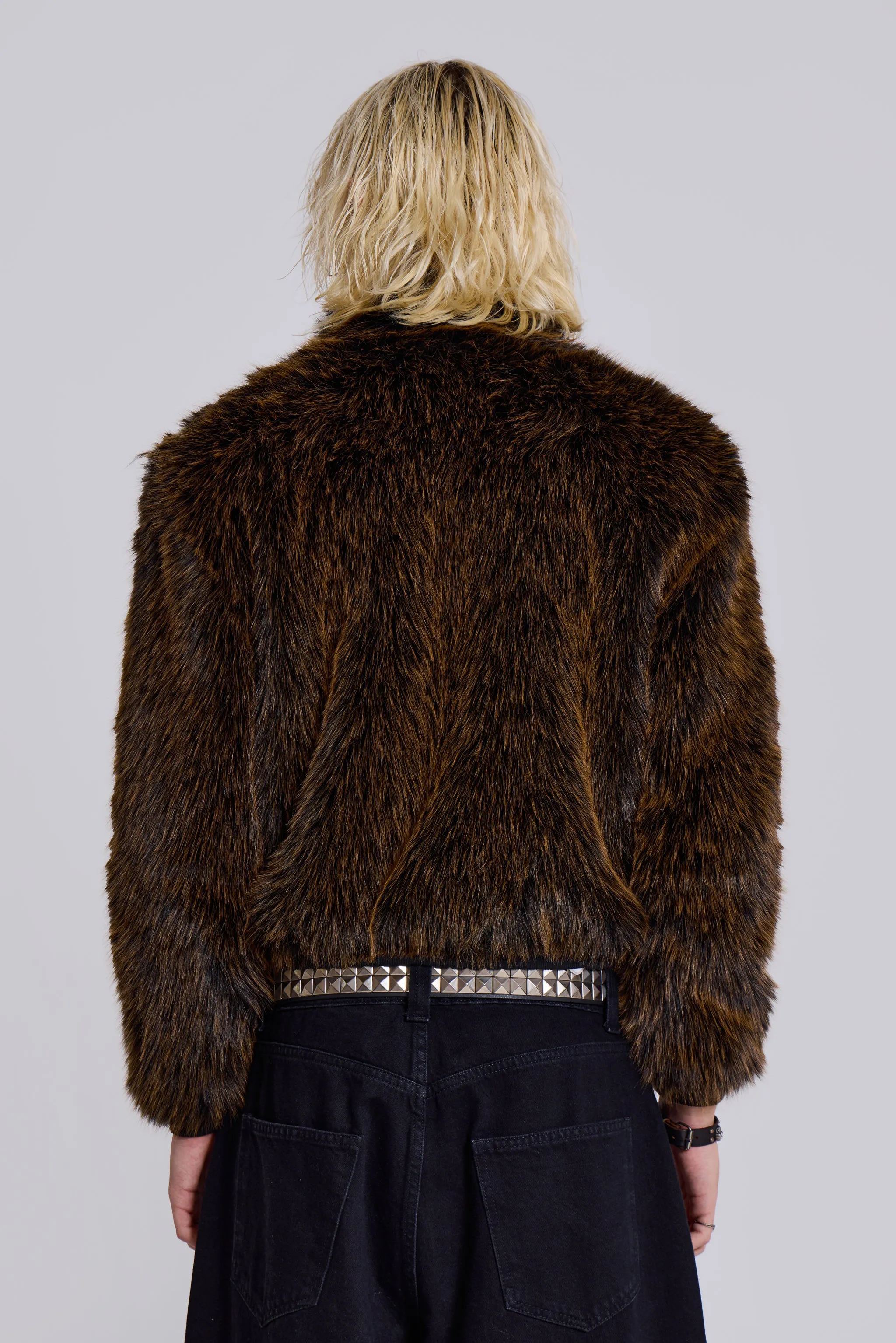 Brown Mendoza Faux Fur Jacket