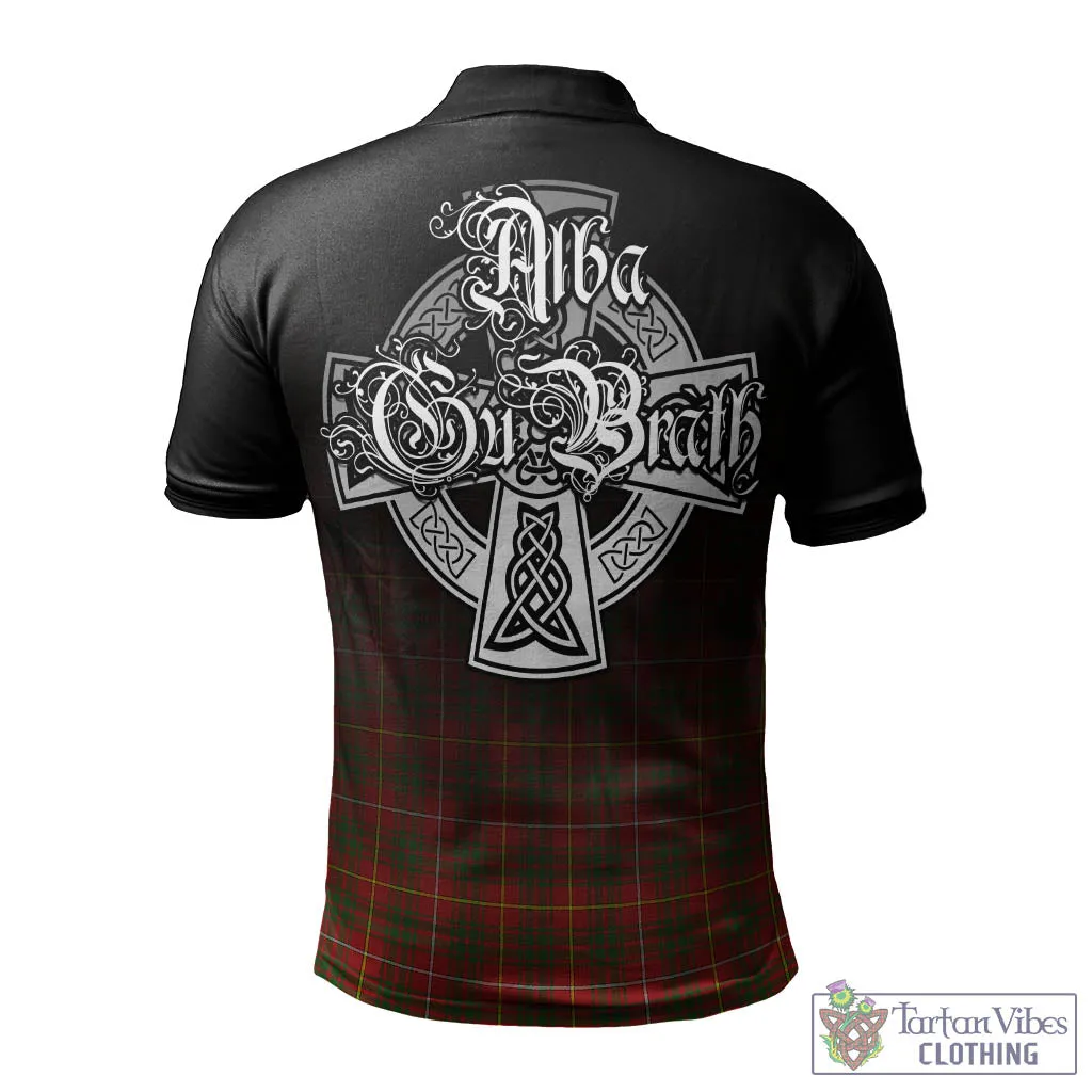 Bruce Modern Tartan Polo Shirt Featuring Alba Gu Brath Family Crest Celtic Inspired