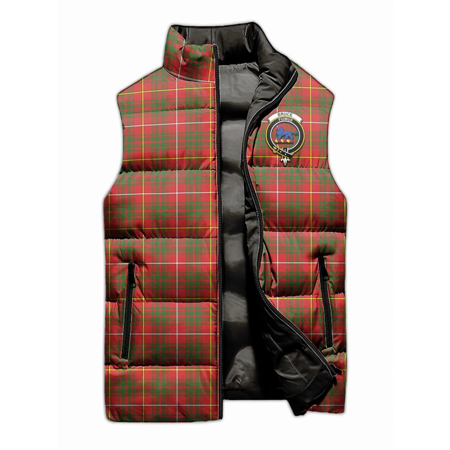 Bruce Modern Tartan Sleeveless Puffer Jacket with Family Crest