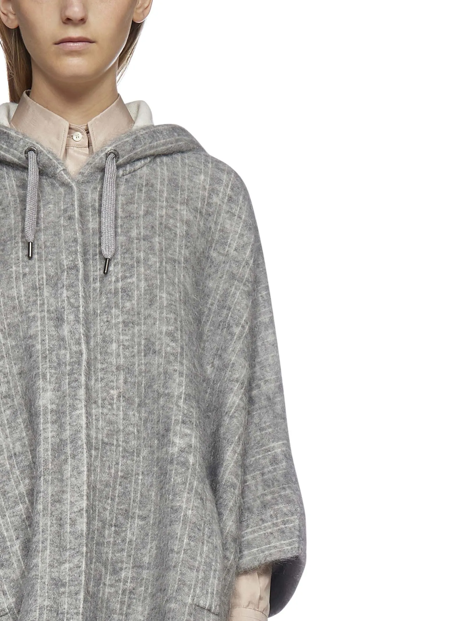 Brunello Cucinelli Drawstring Hooded Poncho