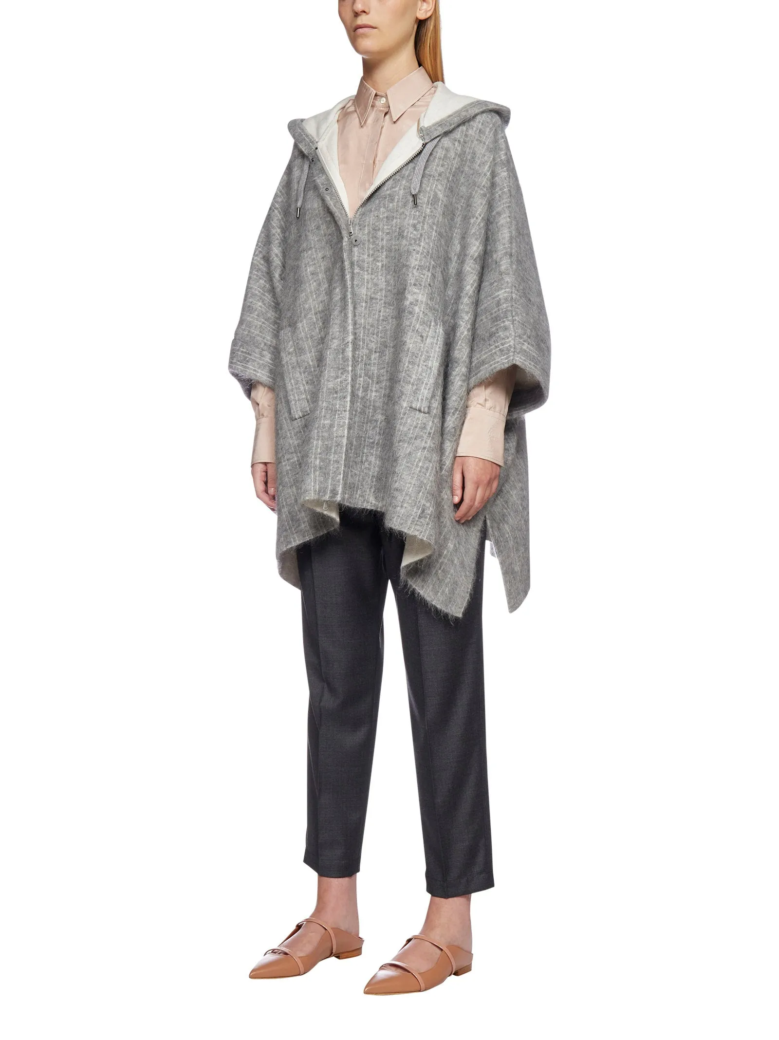 Brunello Cucinelli Drawstring Hooded Poncho