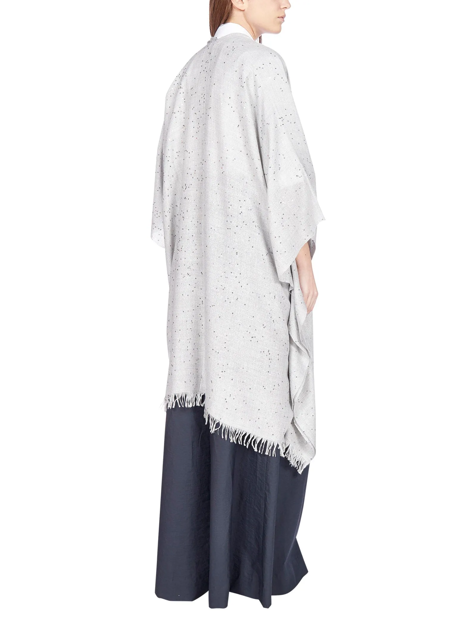 Brunello Cucinelli Fringed Hem Poncho