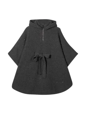 Brunello Cucinelli Kids Rib-Knitted Belted Poncho