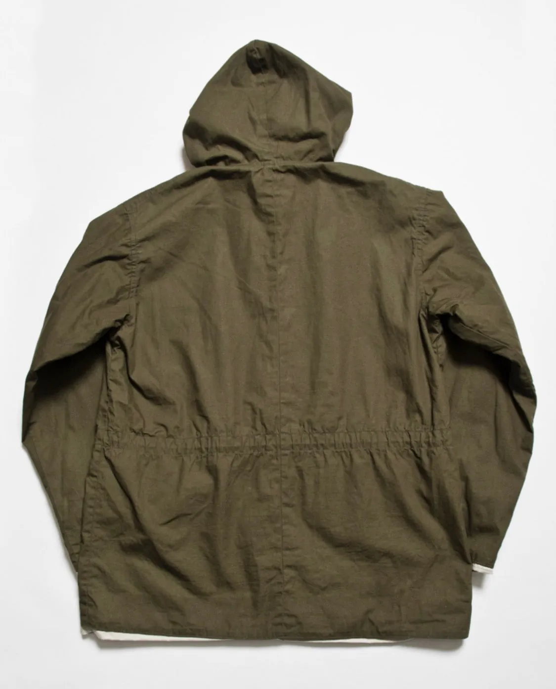 Brush High Density Water-Repellant Cotton Poplin Anorak in Forest Green