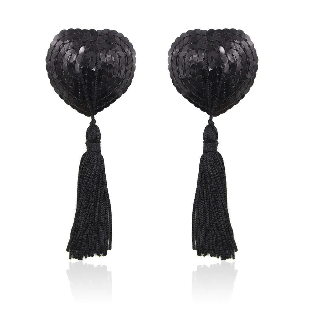 Burlesque Sequin Heart Nipple Tassel