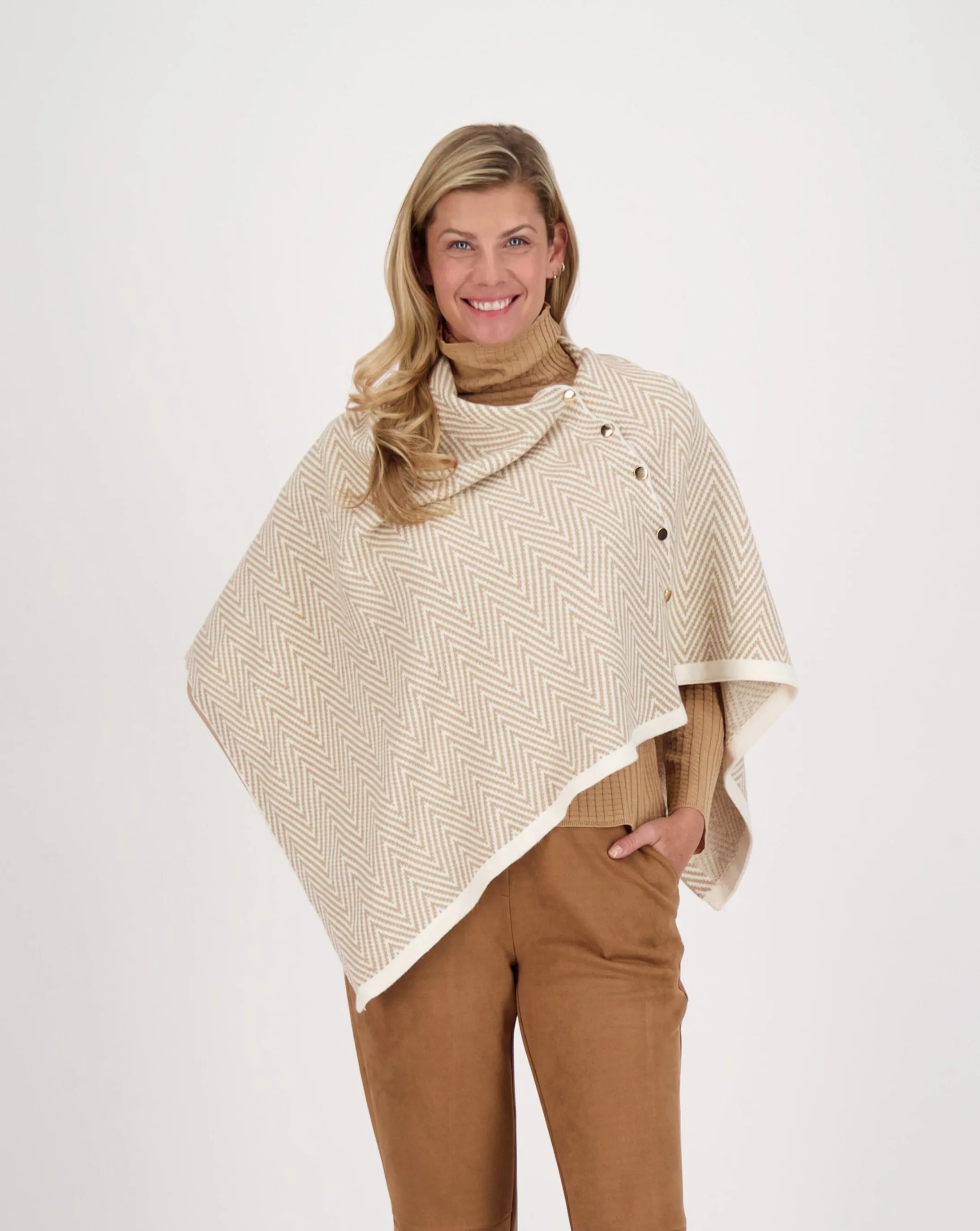 Buttoned Cape Poncho