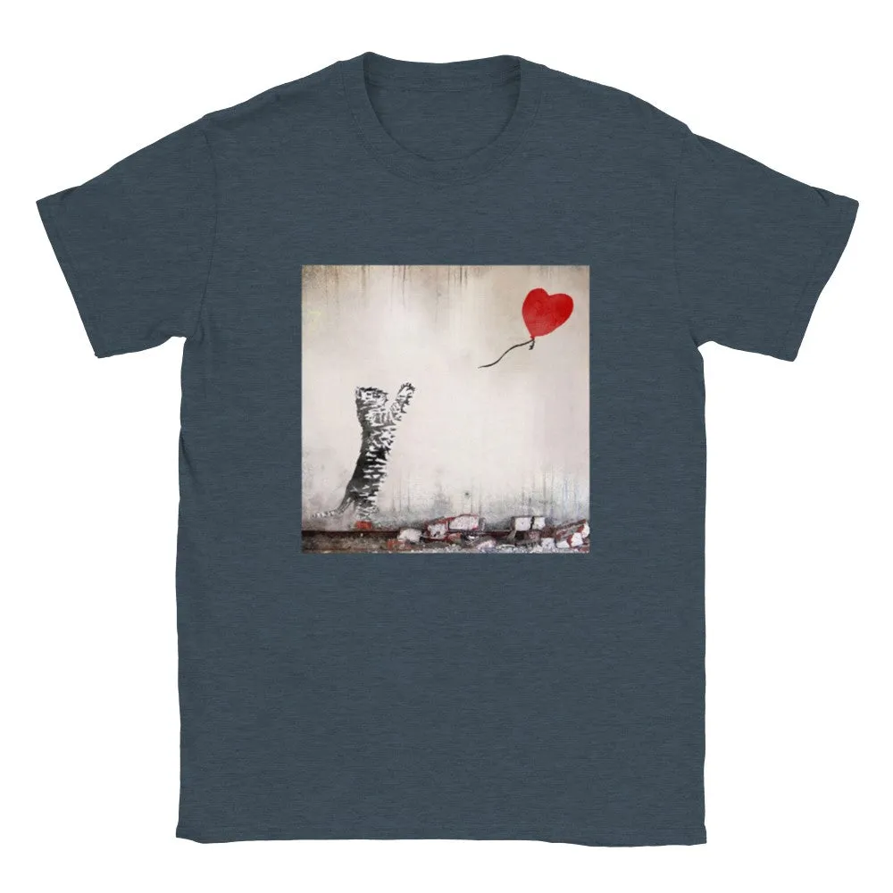 Cat With Balloon 2 Banksy Inspired Unisex T-Shirt