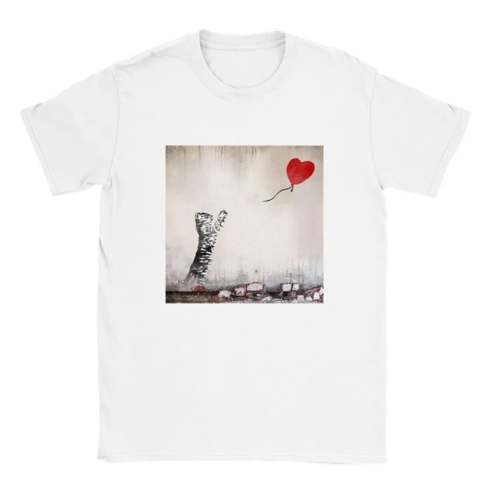 Cat With Balloon 2 Banksy Inspired Unisex T-Shirt