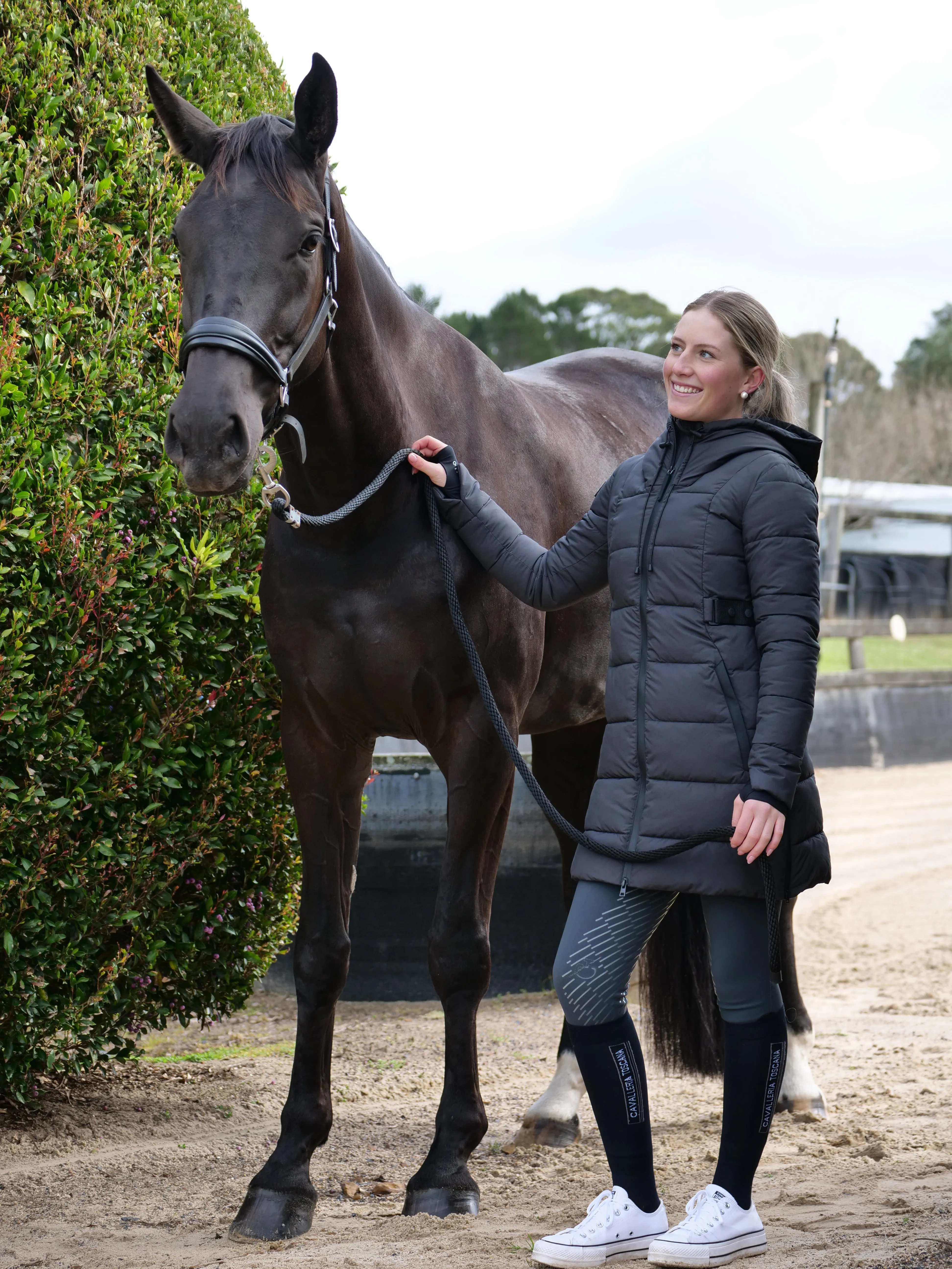 Cavalleria Toscana Belted Quilted Jacket With Hood