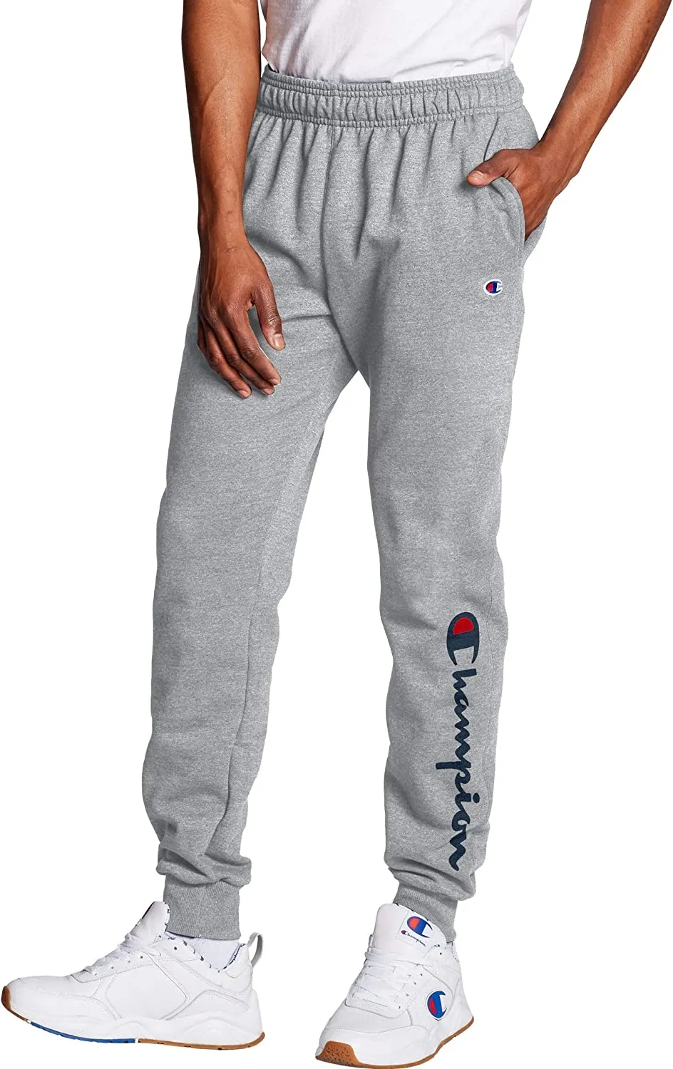 Champion Men's Script Logo Powerblend Fleece Joggers