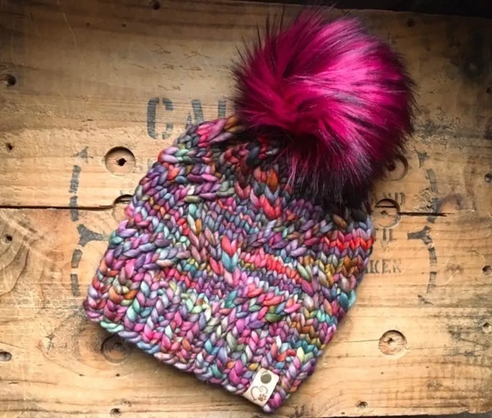 Chasing Rainbows Beanie Knit Pattern