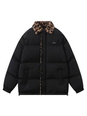 Cheetah Collar Puffer Jacket