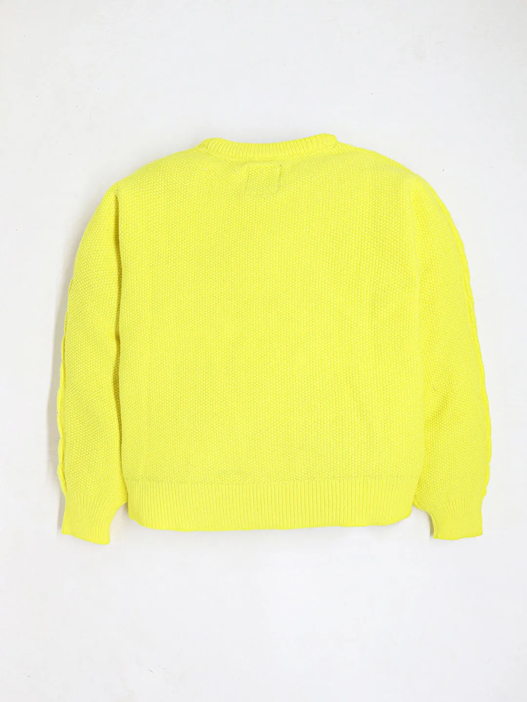 Cherry Crumble Warm Yellow Soft Puff Sleeve Solid Sweater