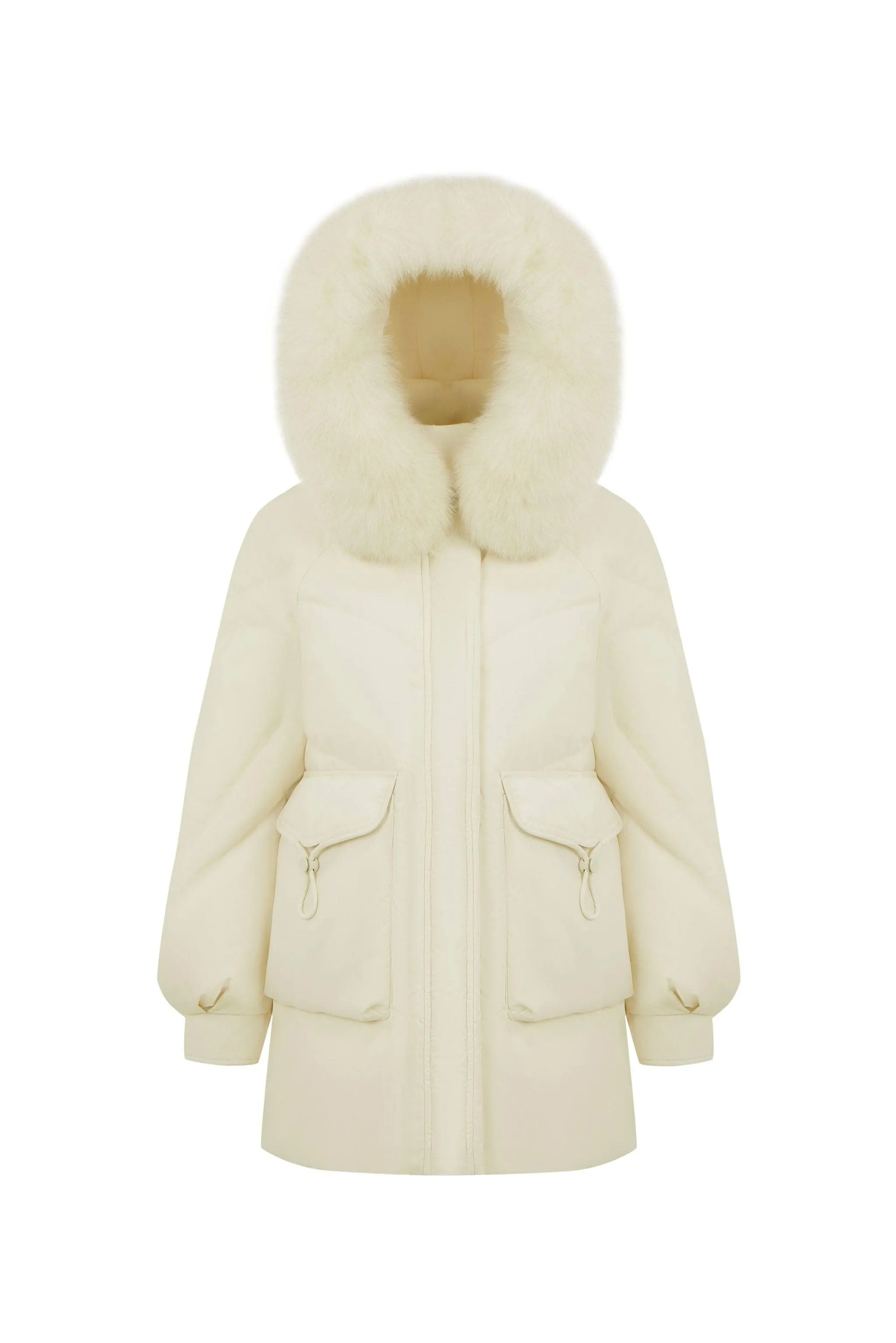 Classic Oversized Down Jacket with Fur 5268