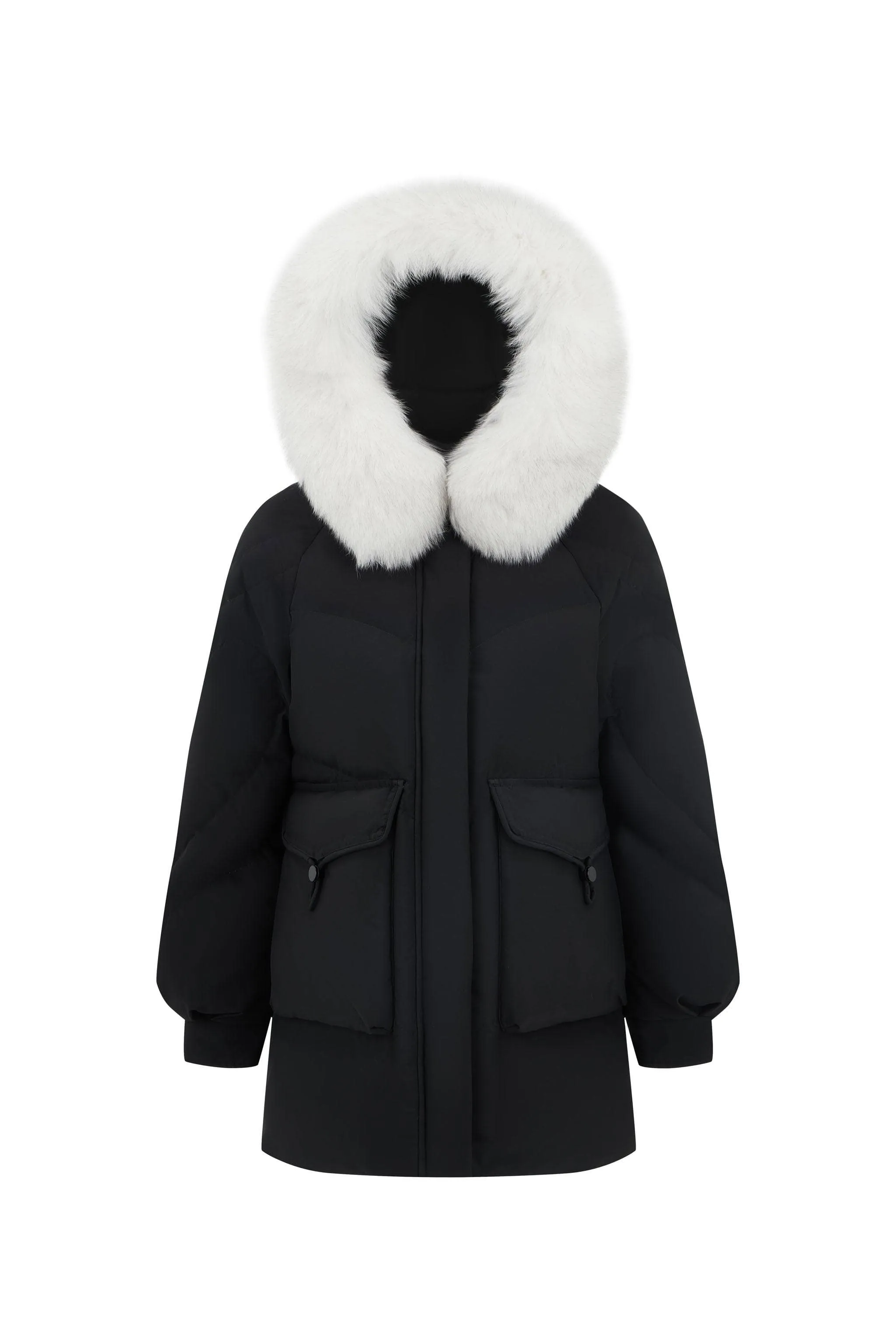 Classic Oversized Down Jacket with Fur 5268