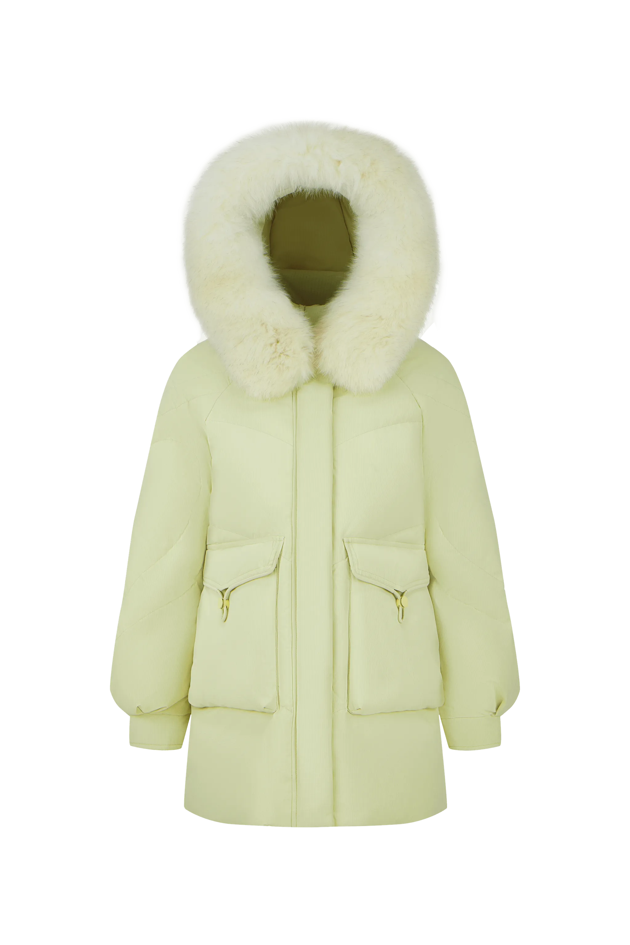 Classic Oversized Down Jacket with Fur 5268