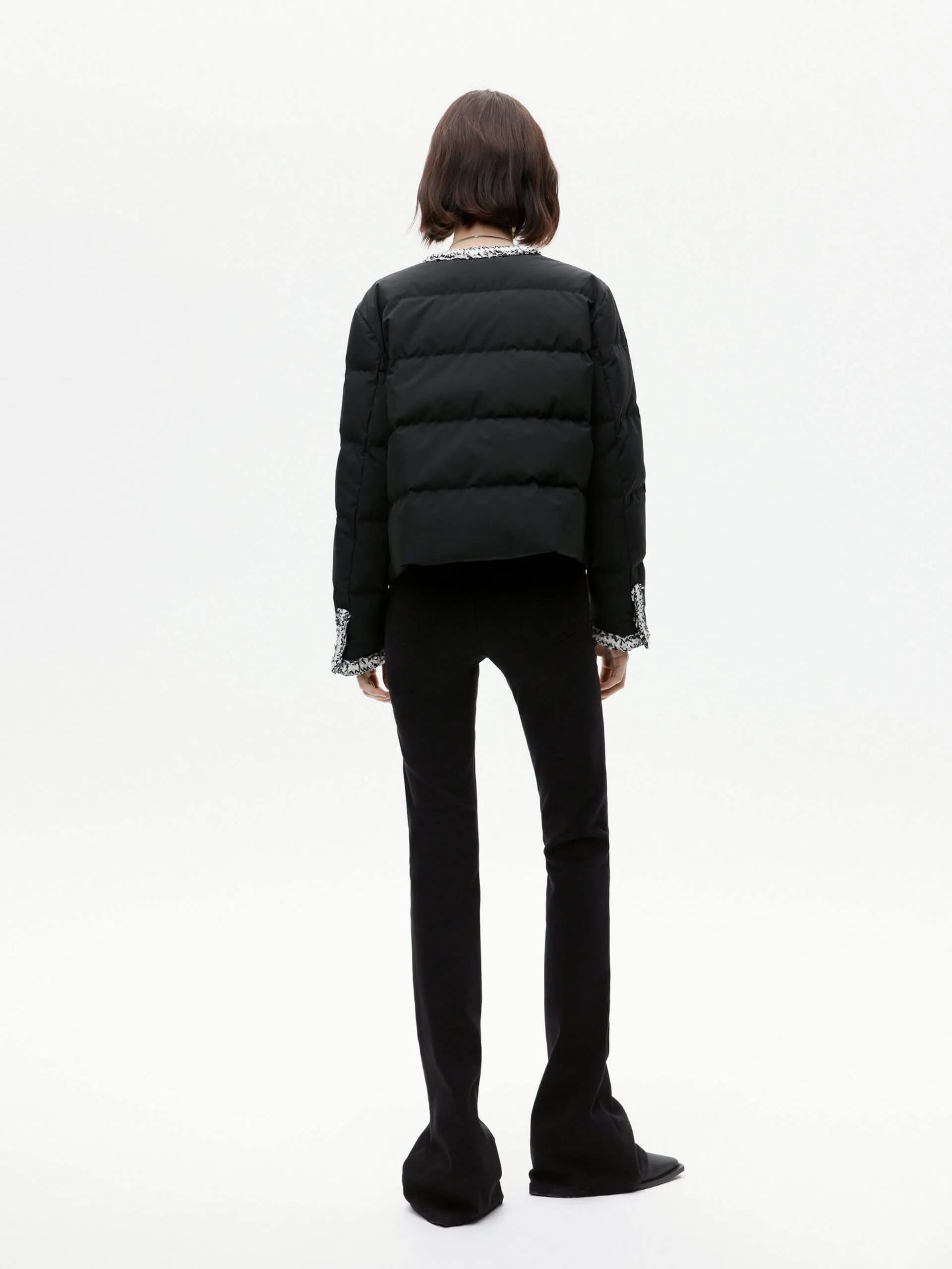 Collarless Puffer Jacket