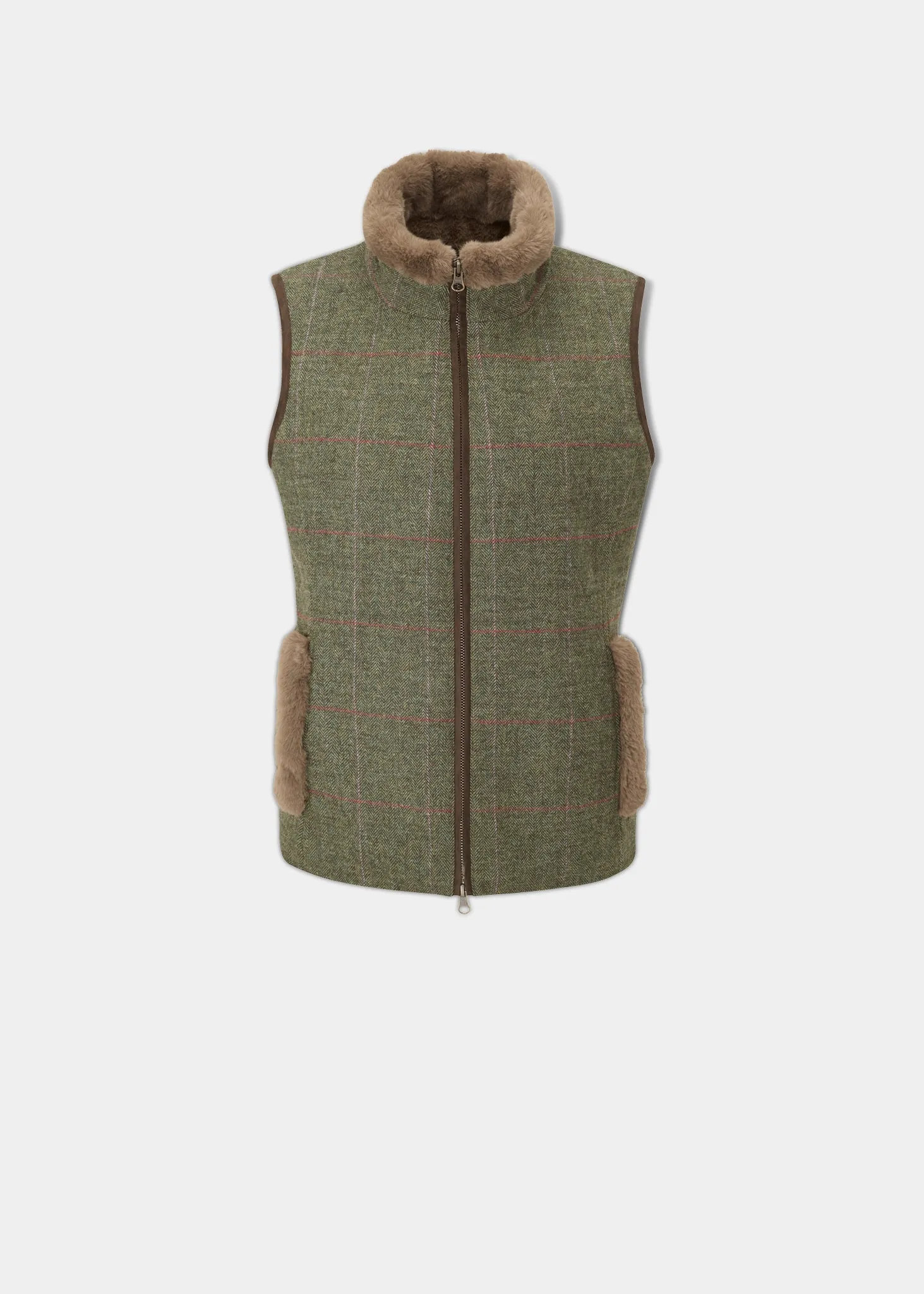 Combrook Ladies Tweed Gilet In Heath - Regular Fit