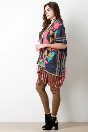 Complex Star Loose Knit Short Sleeve Poncho