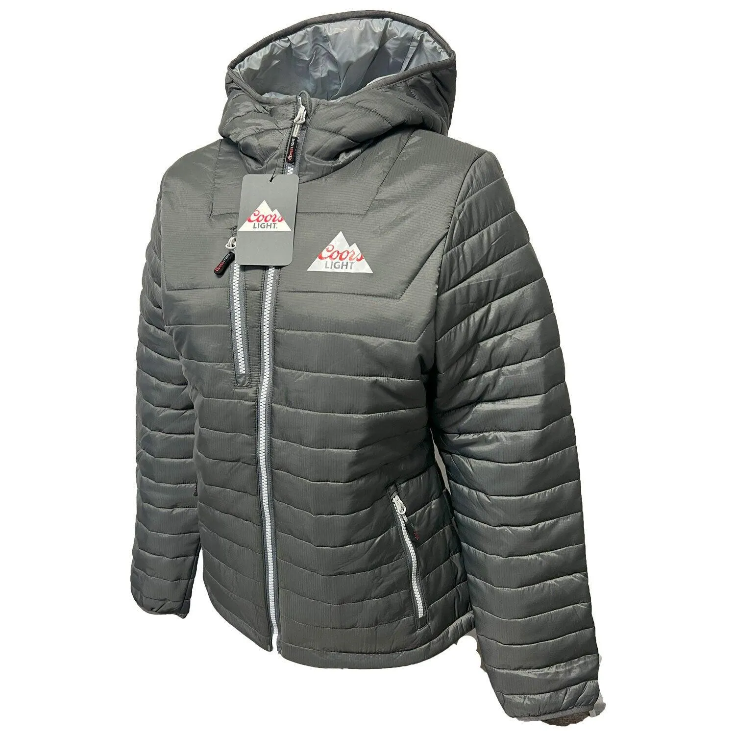 Coors Light Women's Grey Jacket Insulated Puffer (S01)