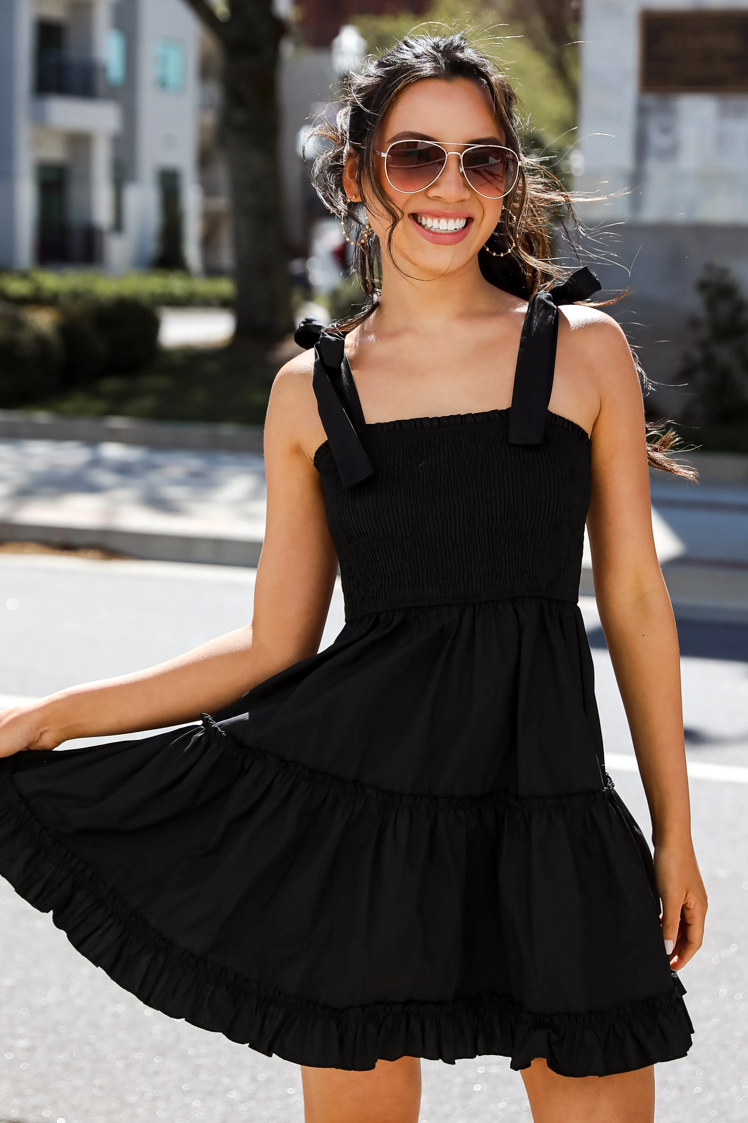 Dear To My Heart Black Tiered Ruffle Mini Dress