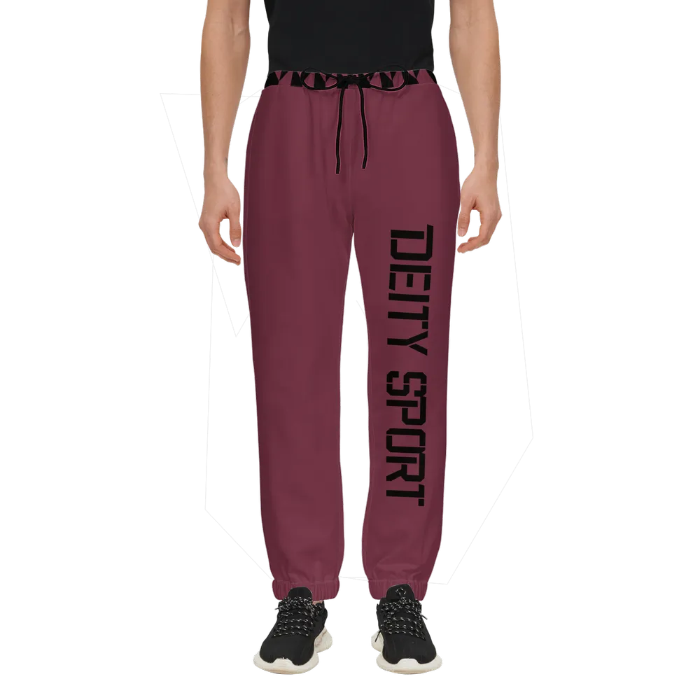 Deity Sport Organic Unisex Casual Fit Jogging Pants- Cinna Red