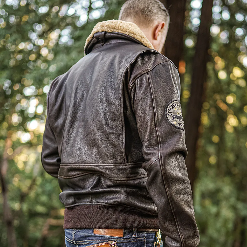 DENALI FLIGHT LEATHER JACKET - BROWN