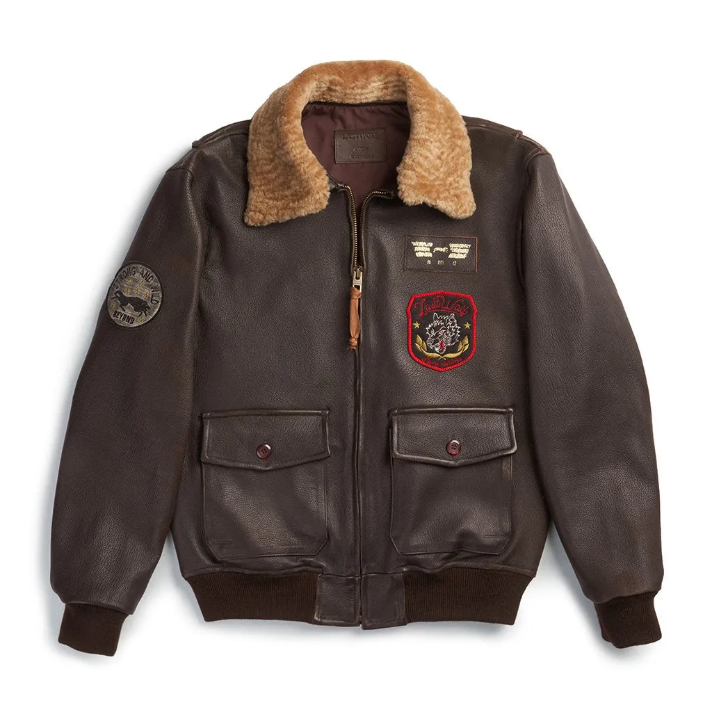 DENALI FLIGHT LEATHER JACKET - BROWN