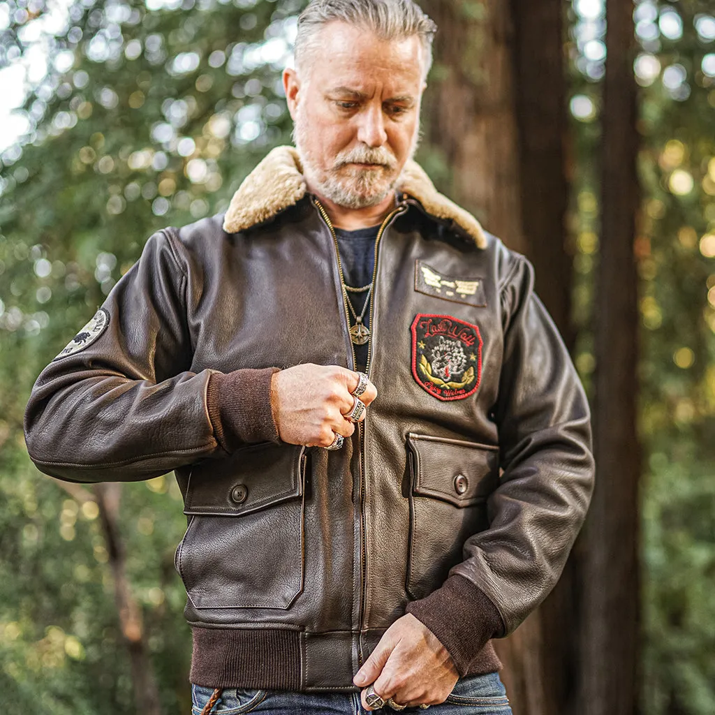 DENALI FLIGHT LEATHER JACKET - BROWN