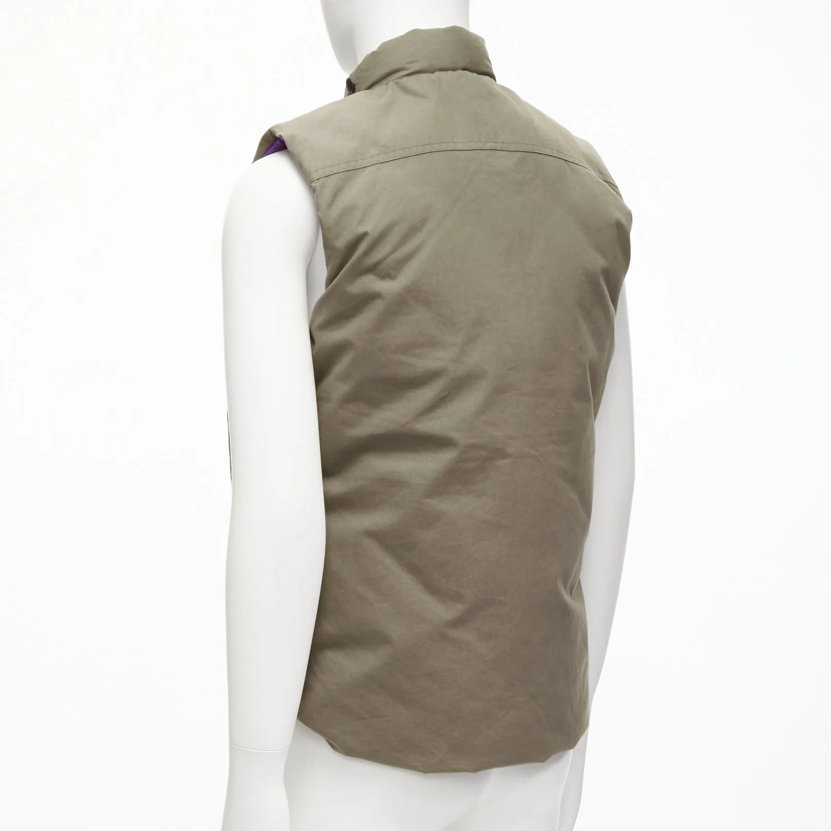 DER SAMMLER khaki weatherproof ventile cotton padded puffer vest jacket EU48 M