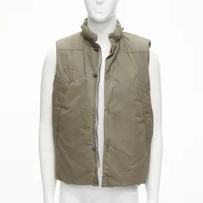 DER SAMMLER khaki weatherproof ventile cotton padded puffer vest jacket EU48 M