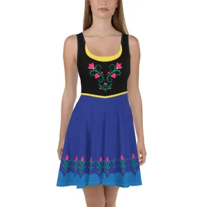 Disney Frozen Anna Blue Skater Character Dress