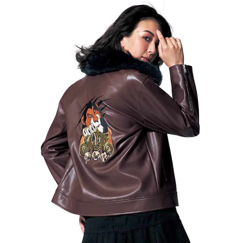 Disney Villain The Lion King Scar Biker Jacket Leather XL Size Unisex Cosplay