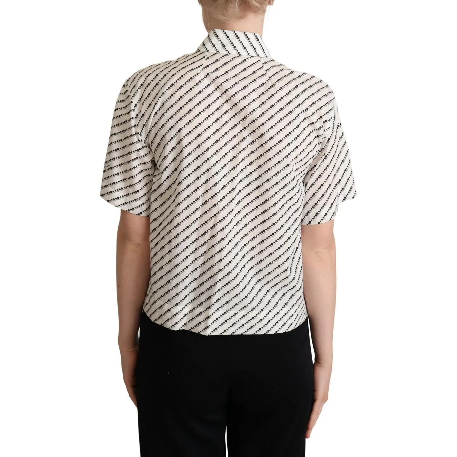 Dolce & Gabbana Elegant Dotted Cotton Polo Top