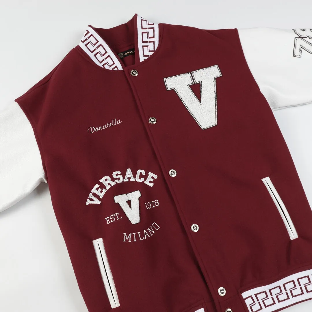 Donatella Red Versace Varsity Jacket