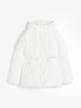 Drawstring-waist puffer jacket