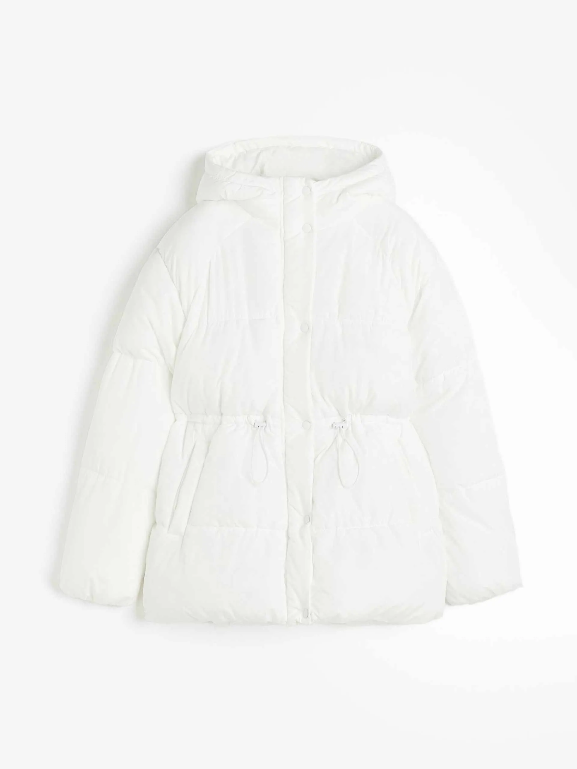 Drawstring-waist puffer jacket