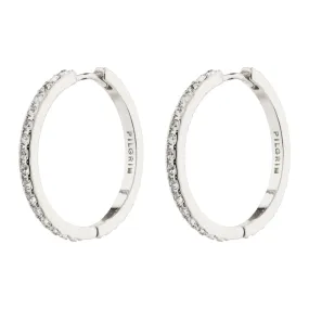 EBNA maxi crystal hoops silver-plated