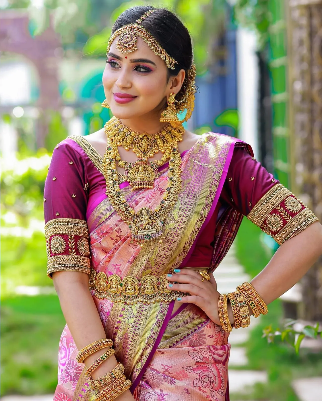 Efflorescence Pink Soft Banarasi Silk Saree With Nemesis Blouse Piece