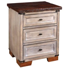 Farmhouse Heritage Reclaimed Wood 3-Drawer Amish Nightstand