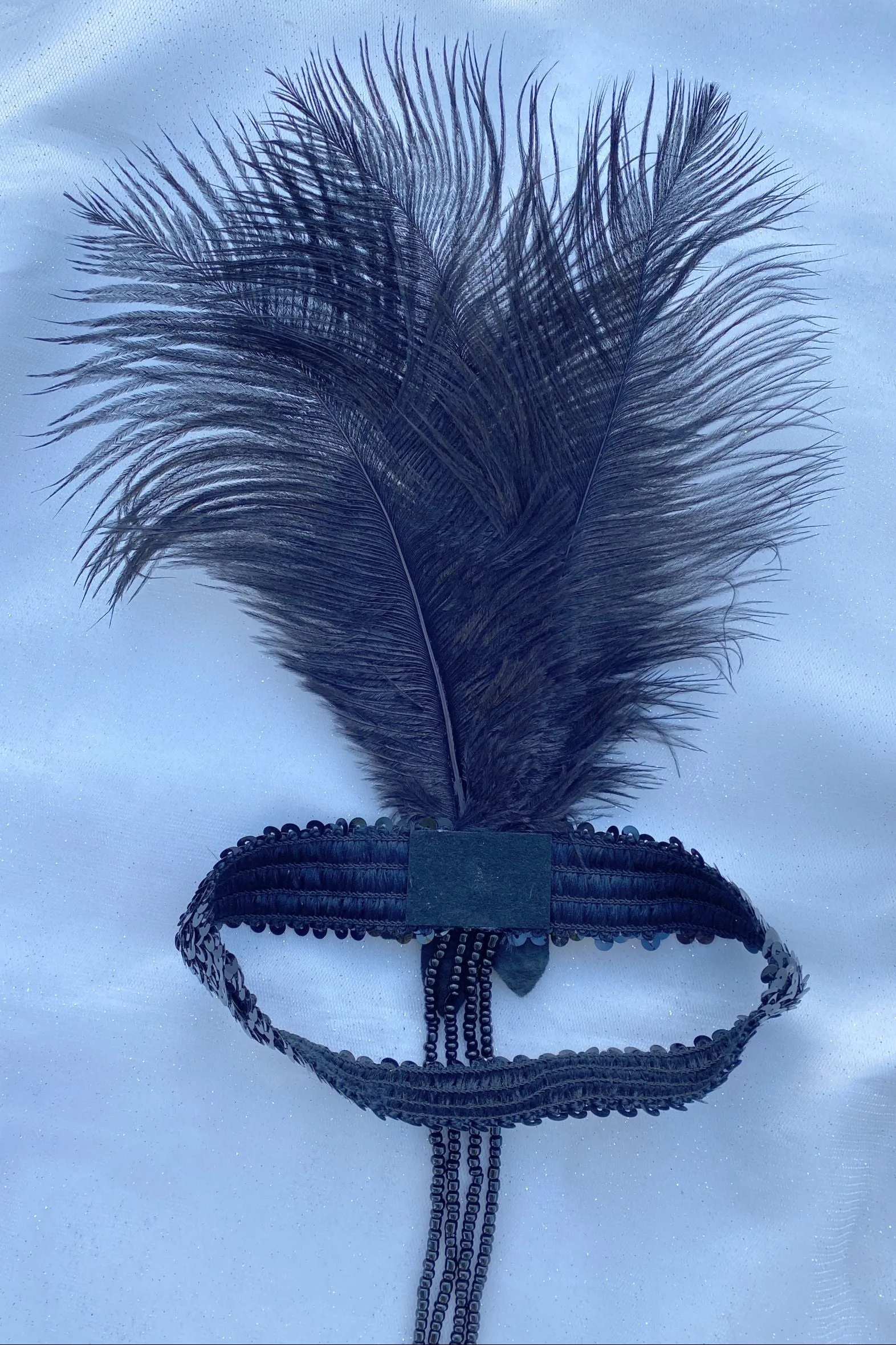 Flapper Headpiece with Feathers and Sequins