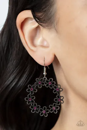 Floral Halos - Pink Earrings - Paparazzi Accessories