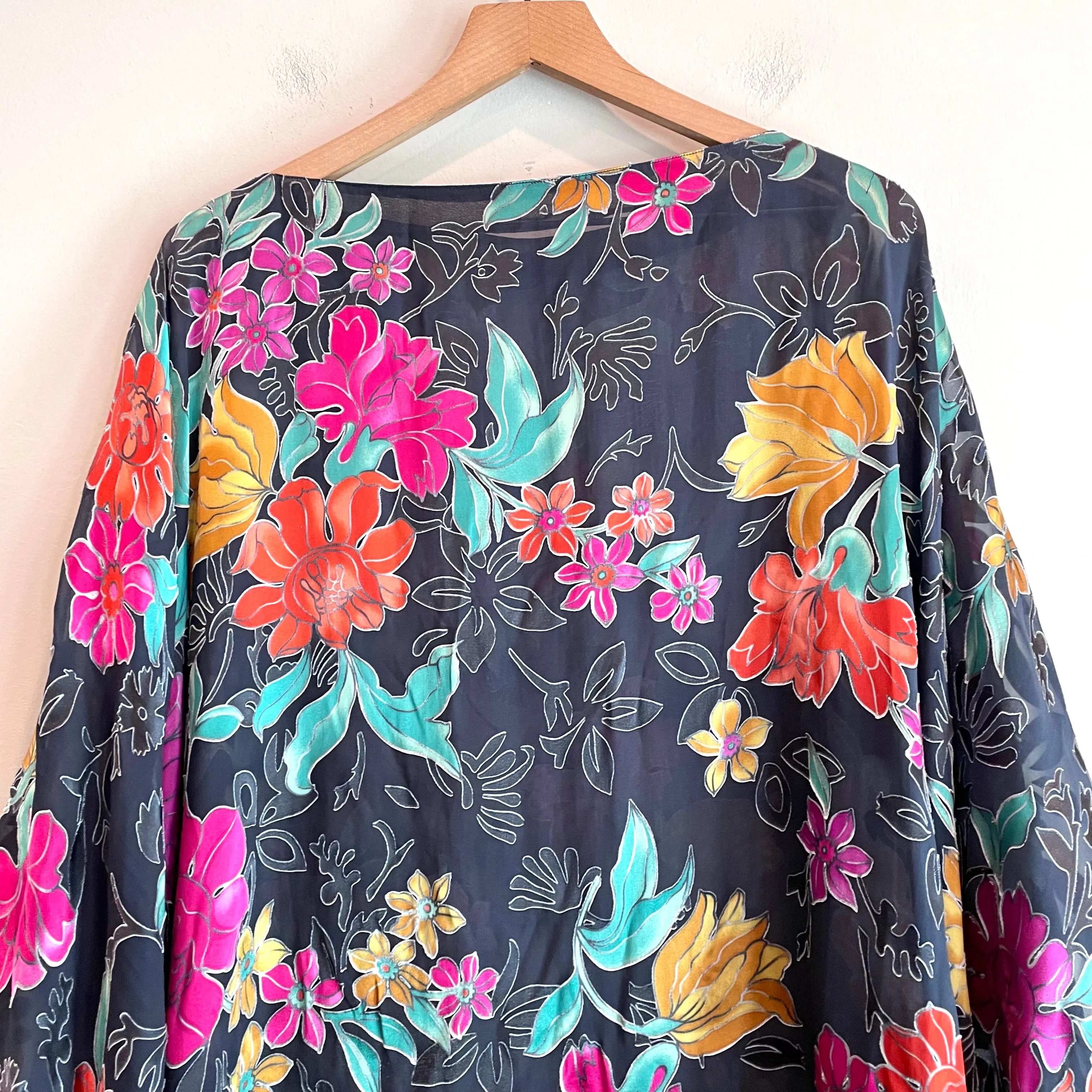 Floral Sheer Poncho Blouse