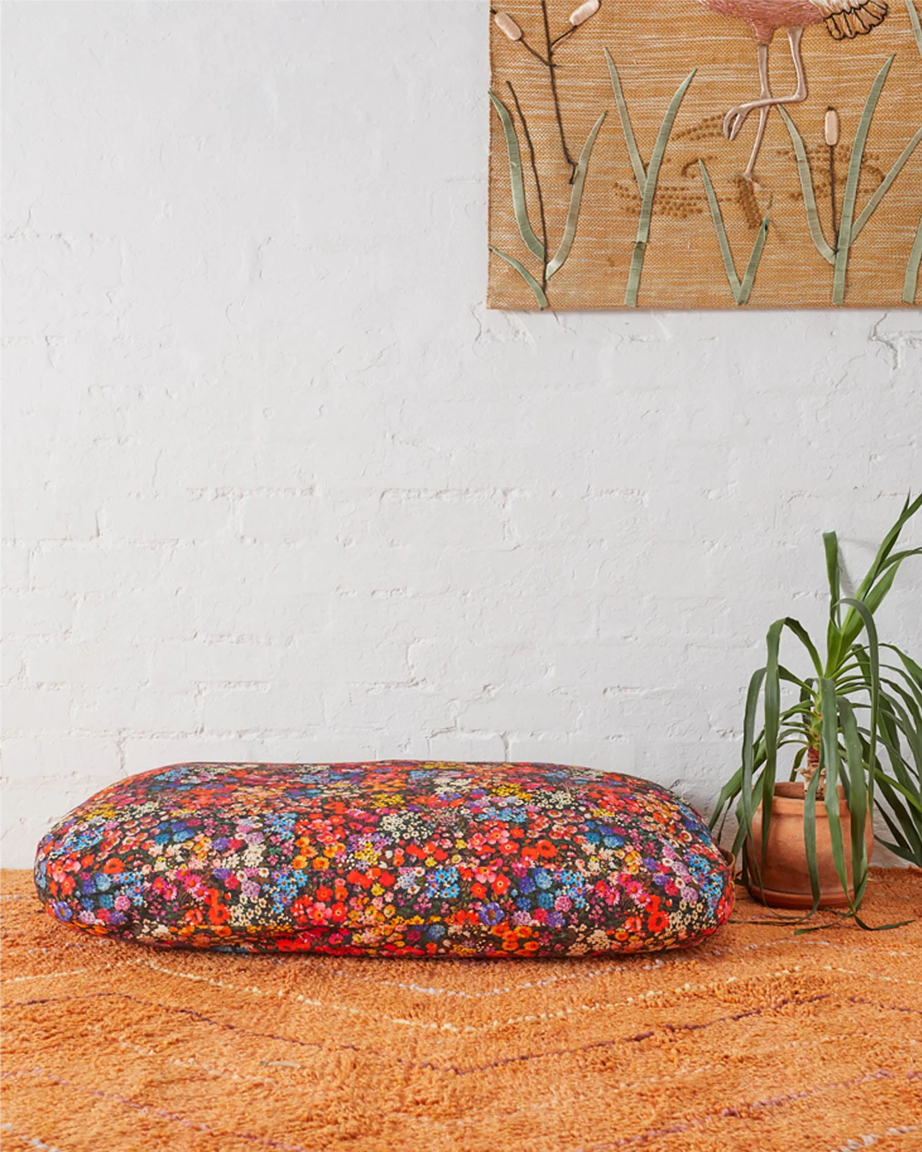 Forever Floral Black Dog Bed